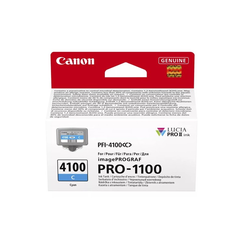 CANON Zásobník inkoustu PFI-4100 pro imagePROGRAF PRO-1100, Cyan (80ml)