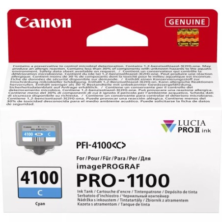 CANON Zásobník inkoustu PFI-4100 pro imagePROGRAF PRO-1100, Cyan (80ml)