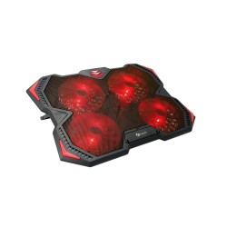 C-TECH chladící podložka pod NTB Zefyros (GCP-01R), casual gaming, 17,3", červené podsvícení, regulace otáček