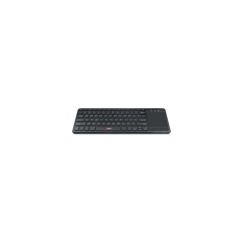C-TECH klávesnice WLTK-01, bezdrátová s touchpadem, černá, USB