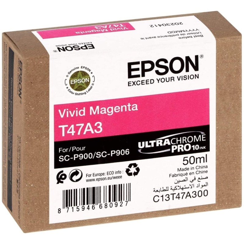 EPSON ink Singlepack Vivid Magenta T47A3 UltraChrome Pro 10 ink 50ml
