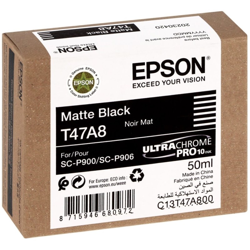 EPSON ink Singlepack Matte Black T47A8 UltraChrome Pro 10 ink 50ml