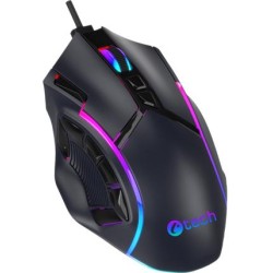 C-TECH Herní myš Akali, 12800 DPI, RGB podsvícení, USB, Černá