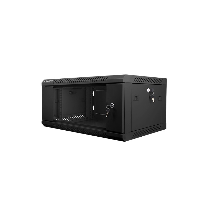 Nástěnný rack 19'' 4U 600X450mm černý flat pack
