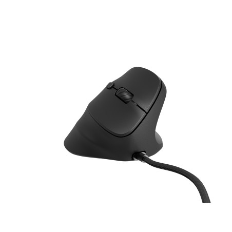 Vertikální myš Natec CRAKE 2 PRO/Vertikální/Optická/Pro praváky/12 400 DPI/Drátové USB-A/Černá