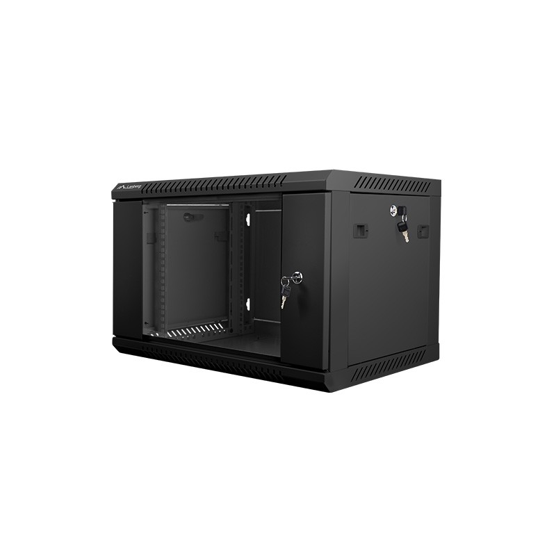 Nástěnný rack 19'' 6U 600X450mm černý flat pack