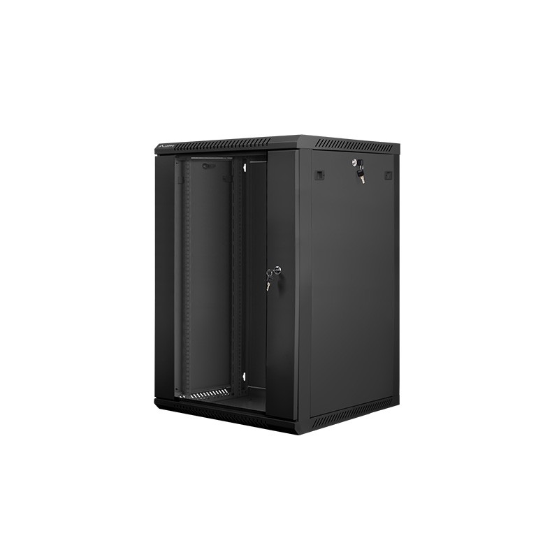 Nástěnný rack 19'' 18U 600X600mm černý flat pack