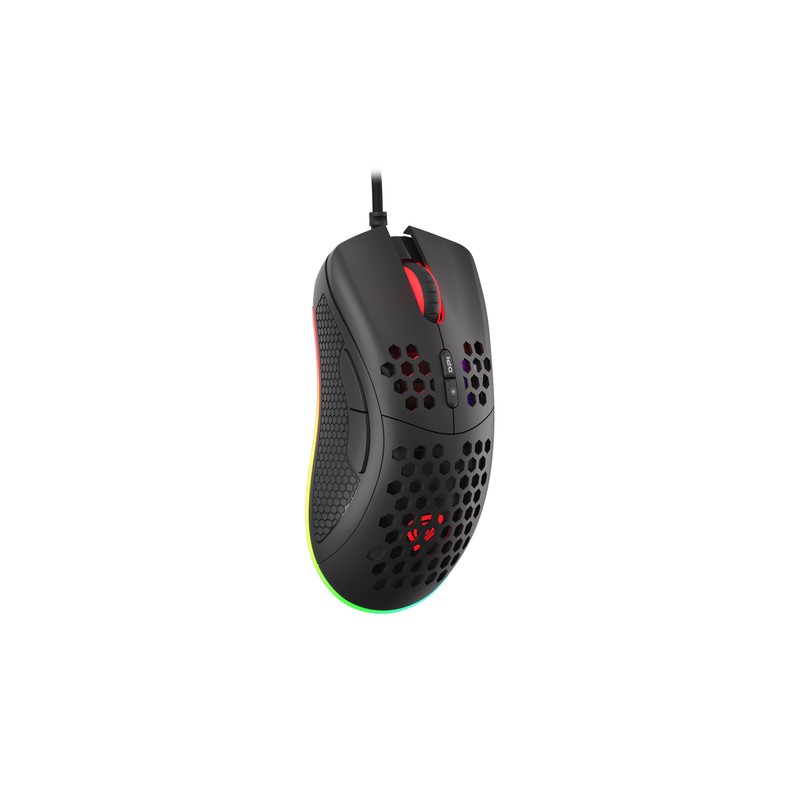 Genesis herní optická myš KRYPTON 555/RGB/8000 DPI/Herní/Optická/8 000 DPI/Drátová USB/Černá
