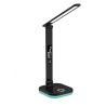 Platinet PDL711RGBB stolní LED lampa stmívatelná, bezdrátové nabíjení, hodiny, černá