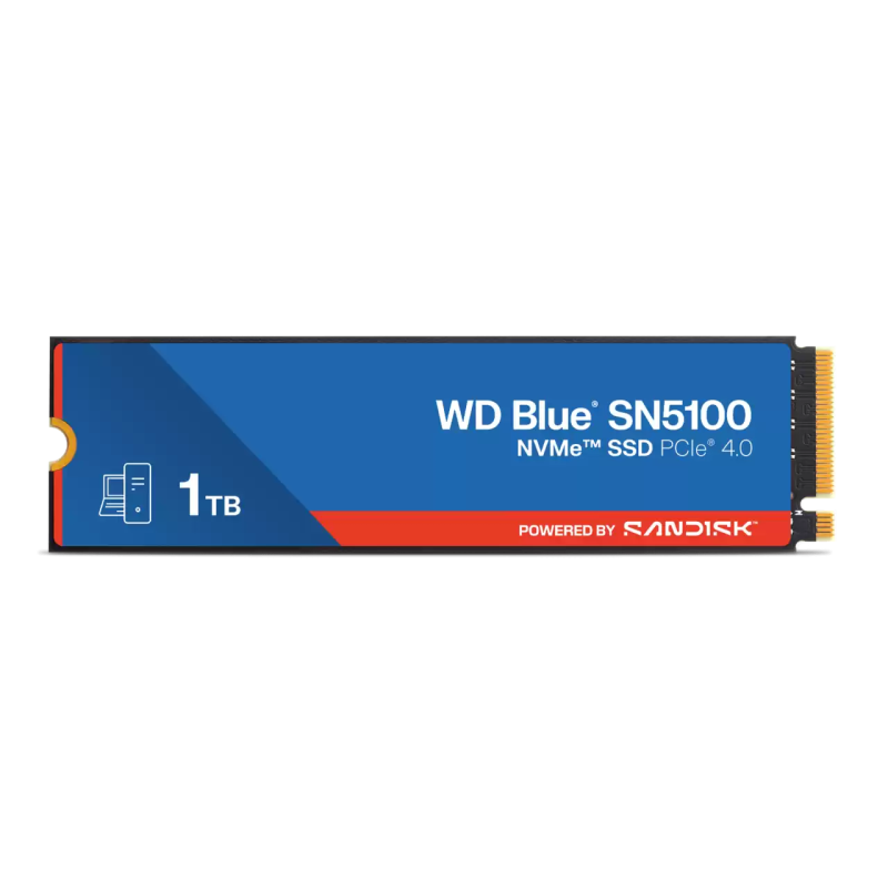 WD BLUE SSD NVMe 1TB PCIe SN5100 Powered by SanDisk, Gen4, (R:5150, W:4900MB/s)