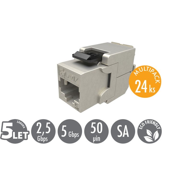 Solarix MULTIPACK 24 ks - keystone CAT5E STP RJ45 samořezný