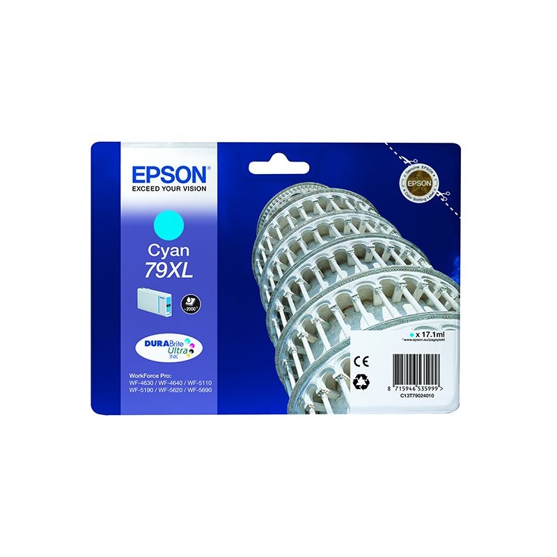 EPSON Ink bar WorkForce-5xxx Series Ink Cartridge 79 XL Cyan - 17,1ml, BAR 2000 stran