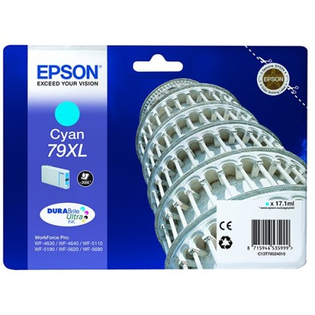 EPSON Ink bar WorkForce-5xxx Series Ink Cartridge 79 XL Cyan - 17,1ml, BAR 2000 stran