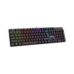 C-TECH mechanická klávesnice Morpheus, casual gaming, CZ/SK, červené spínače, RGB podsvícení, USB