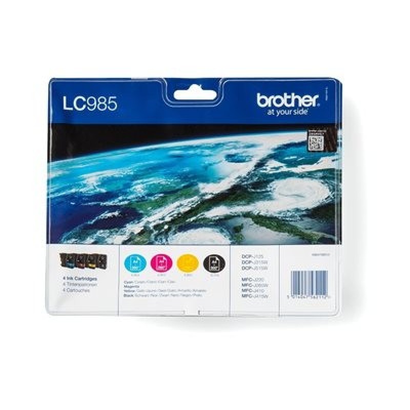 LC-985 VALBP (inkoust multipack-černá+tři barvy)