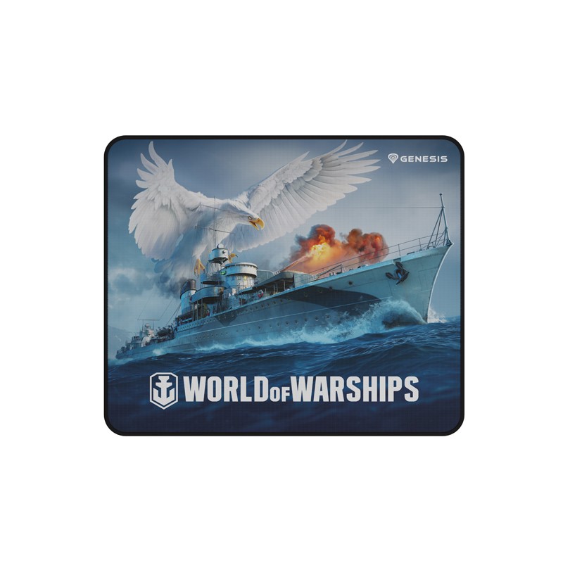 Herní podložka pod myš Genesis CARBON 500 WORLD of WARSHIPS, M 30x25cm