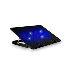 EVOLVEO Chladící podložka pro NTB A101, až 17", 2x 120mm Ventilátor, Modré podsvícení, černá