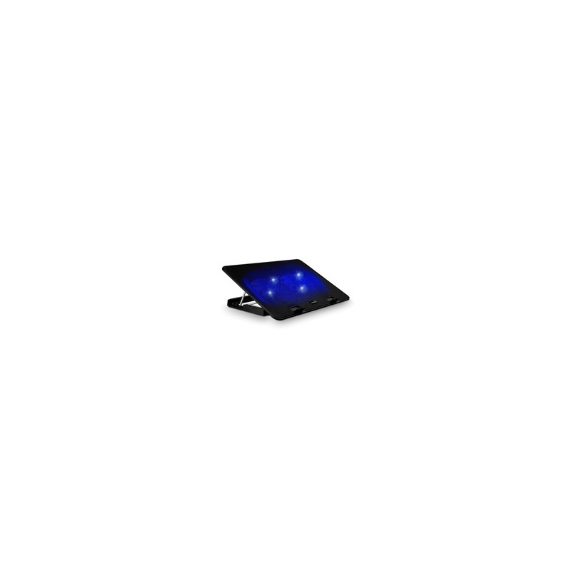 EVOLVEO Chladící podložka pro NTB A101, až 17", 2x 120mm Ventilátor, Modré podsvícení, černá