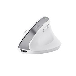 TRUST myš Bayo+ Ergonomická vertikální myš, Bezdrátová, bílá