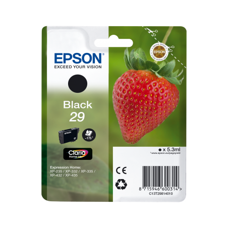 EPSON ink čer Singlepack "Jahoda" Black 29 Claria Home Ink