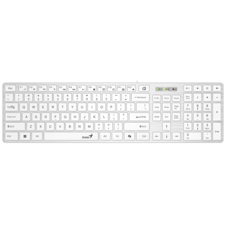 Genius Klávesnice Slimstar 126, Drátová USB, CZ+SK layout, Copilot klávesa, Bílá