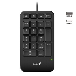 GENIUS Numerická klávesnice NumPad 125, Drátová USB-C, černá