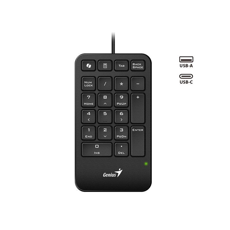 GENIUS Numerická klávesnice NumPad 125, Drátová USB-C, černá