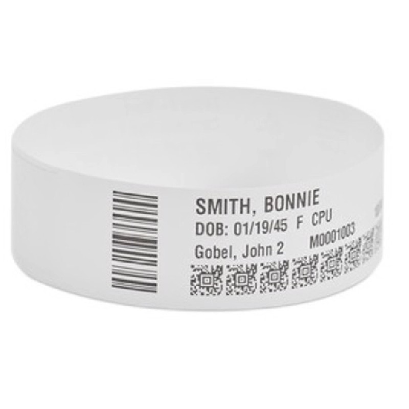 Wristband, Polyester, 1x11in (25.4x279.4mm) Thermal transfer, Z-Band 4000, Adhesive closure, 1in (25.4mm) core, 265/roll, 3/box