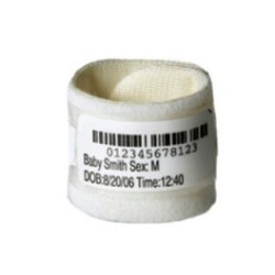 Wristband, Paper/PET, 1.375x5.5in (35x140mm), Laser, LaserBand 2, Hook & Loop Closure, Infant, W/ labels, , 100 bands/box
