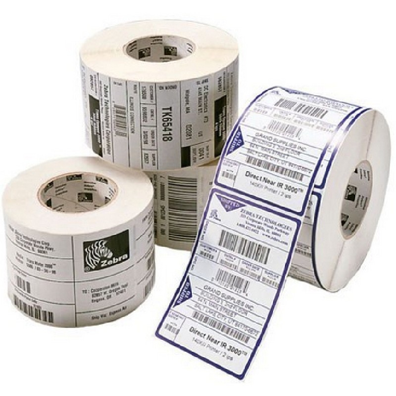 Zebra Label, Polyethylene, 105X105MM Thermal Transfer, Coated, Permanent Adhesive, 25MM Core