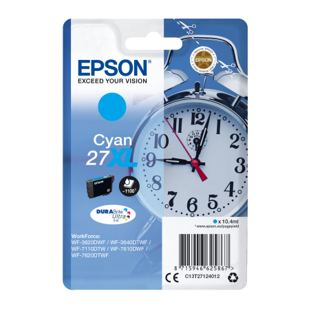EPSON ink bar Singlepack "Budík" Cyan 27XL DURABrite Ultra Ink