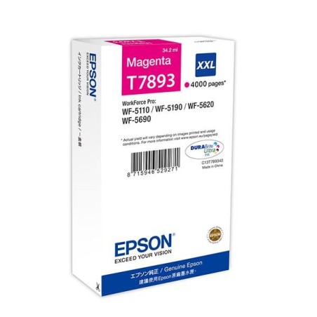 EPSON Ink bar WorkForce-5xxx Series Ink Cartridge XXL Magenta - 34,2ml, BAR 4000 stran