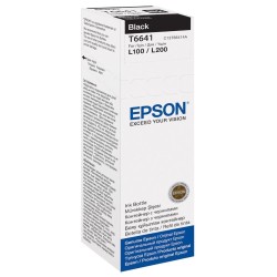 EPSON ink čer T6641 Black ink container 70ml pro L100/L200/L550/L1300/L355, ČB 4500 stran