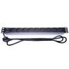 PremiumCord Panel napájecí do 19" racku 1U, 9x230V, 2m kabel