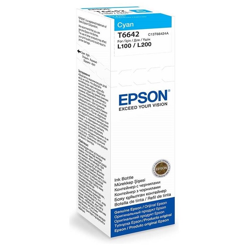 EPSON ink bar T6642 Cyan ink container 70ml pro L100/L200/L550/L1300/L355, BAR 7500 strn