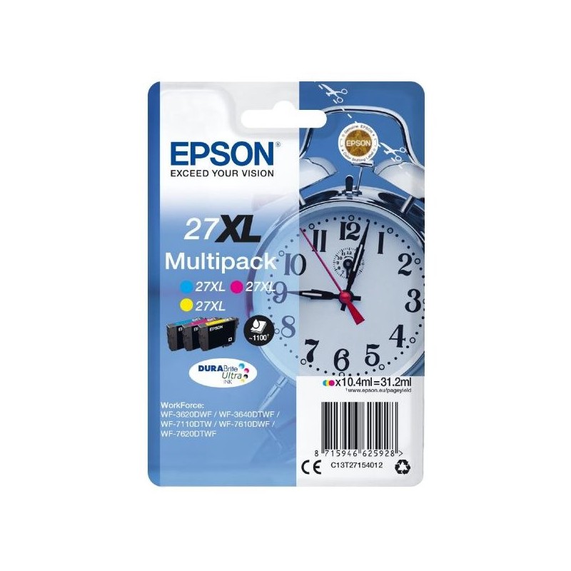 EPSON ink Multipack 3-colour "Budík" 27XL DURABrite Ultra Ink