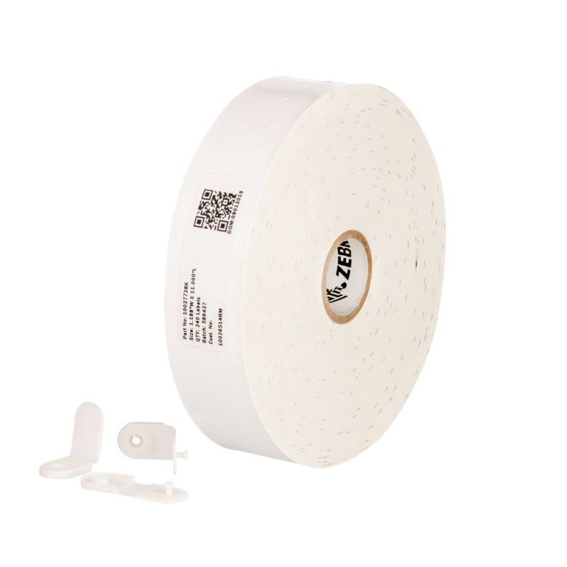 Zebra Wristband PolyPro 30.2X279.4MM/DT Z-Band Coat PERM Adhes 1IN Core