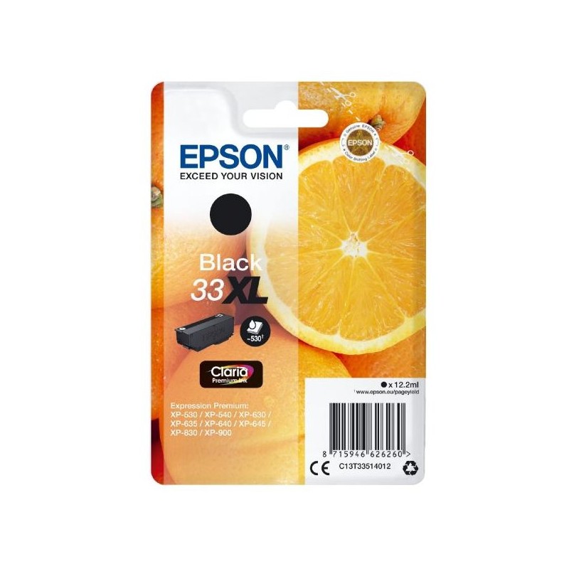EPSON ink čer Singlepack "Pomeranč" Black 33XL Claria Premium Ink
