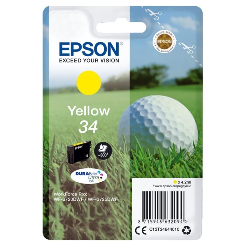 EPSON ink bar Singlepack "Golf" Yellow 34 DURABrite Ultra Ink 4,2 ml, BAR 300 stran