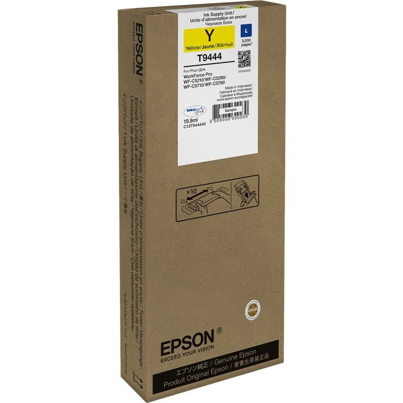 EPSON ink bar WF-C5xxx Series Ink Cartridge L Yellow 19,9 ml, BAR 3000 stran