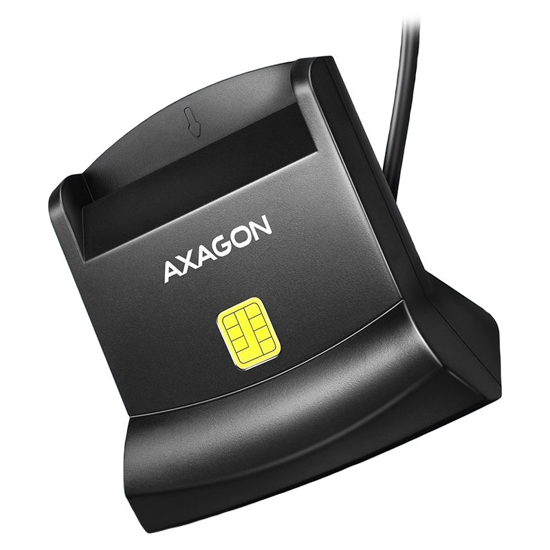 AXAGON CRE-SM4N, USB-A StandReader čtečka kontaktních karet Smart card (eObčanka), kabel 1.3m
