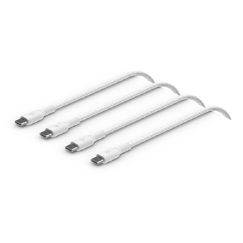 Belkin USB-C TO USB-C Braided PVC/White 2M Twin Pack