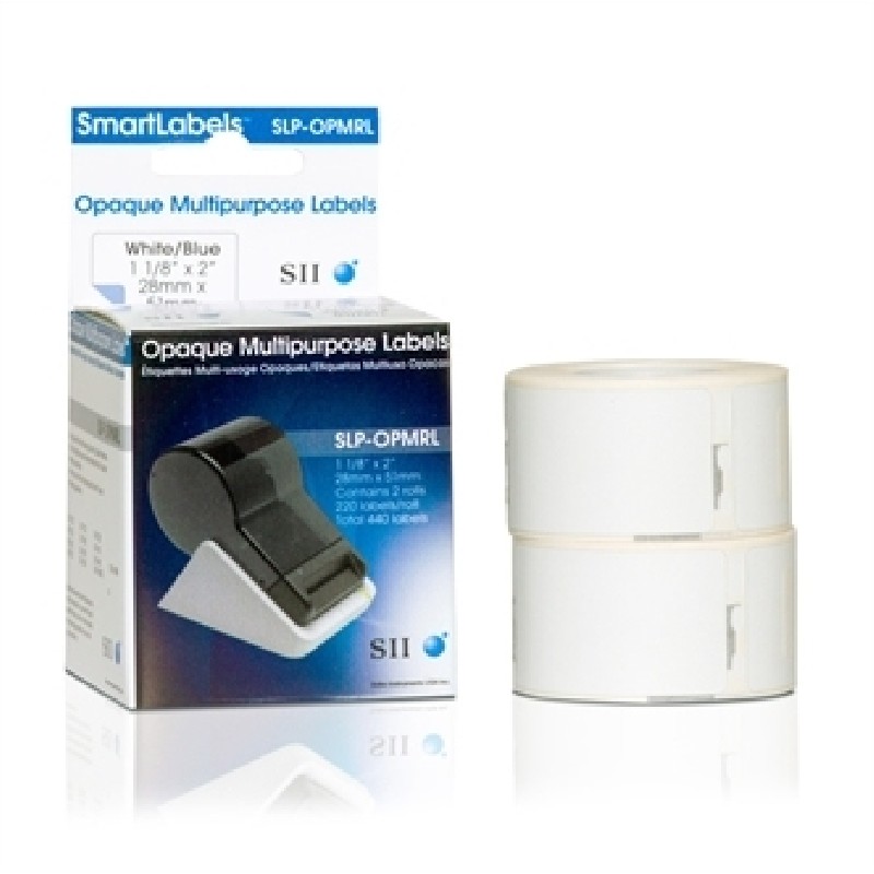 Seiko Instruments SLP-Opmrl White Opaque Label/28X51MM 220 LAB/Roll 2 Roll/Box