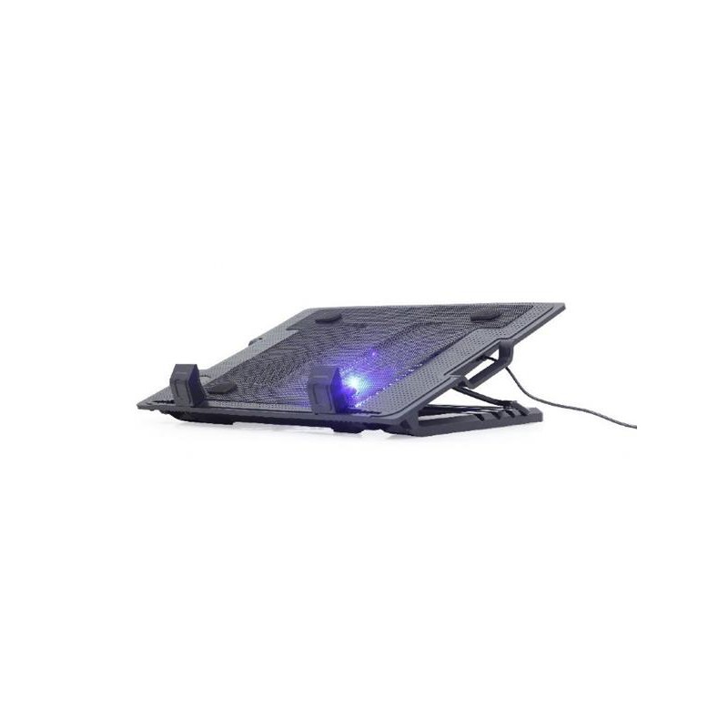 GEMBIRD Podstavec pod notebook NBS-1F17T-01, pro notebooky do 17", 150mm větrák, LED, černý