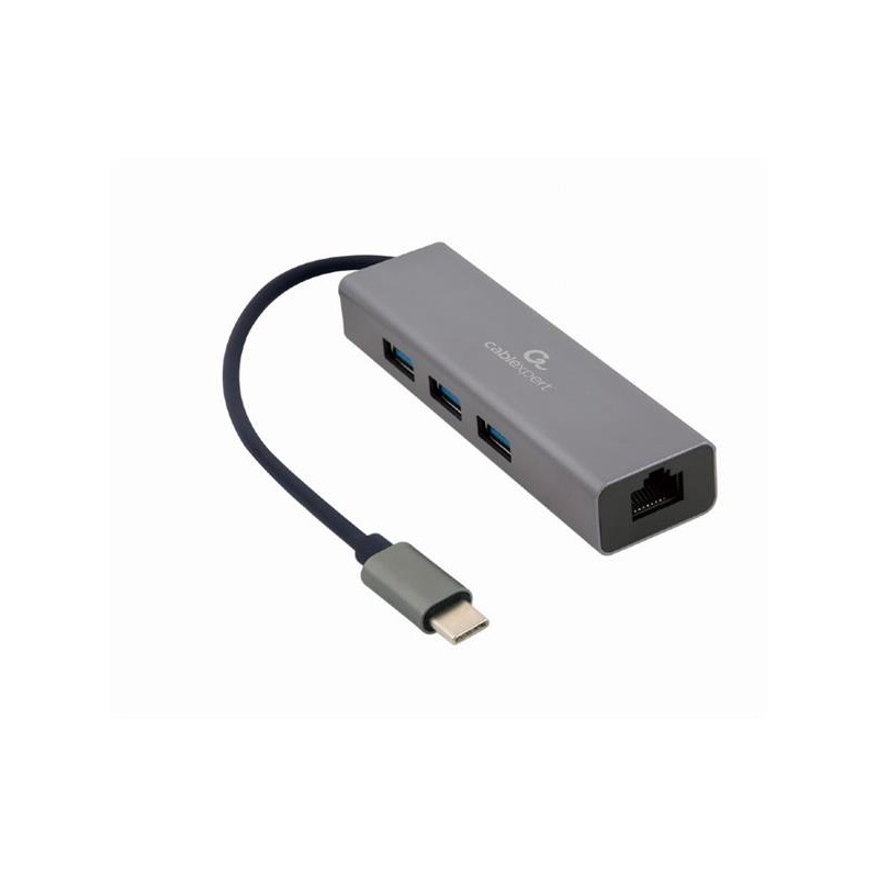 Gembird USB-C GBit adapter + 3x USB 3.1