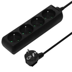 PREMIUMCORD Prodlužovací přívod 230V 2m 4 zásuvky, černý