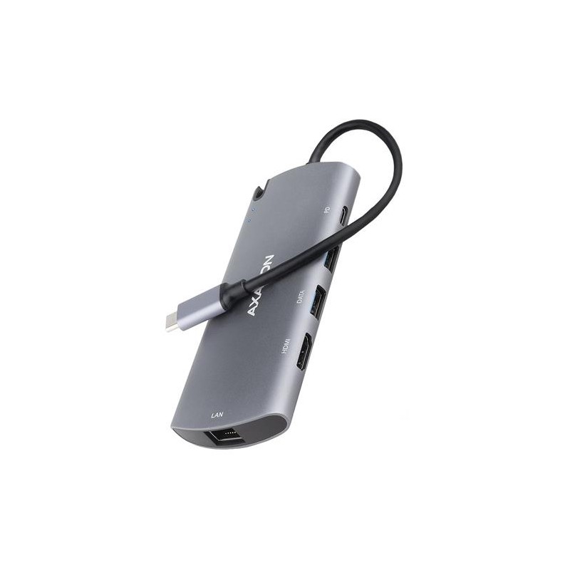 AXAGON HMC-6M2, USB 3.2 Gen 1 hub, porty 2x USB-A, HDMI, RJ-45 GLAN, SATA M.2 slot, PD 100W, kabel USB-C 18cm