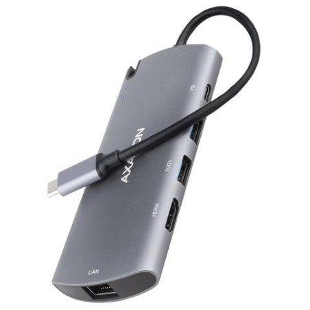 AXAGON HMC-6M2, USB 3.2 Gen 1 hub, porty 2x USB-A, HDMI, RJ-45 GLAN, SATA M.2 slot, PD 100W, kabel USB-C 18cm