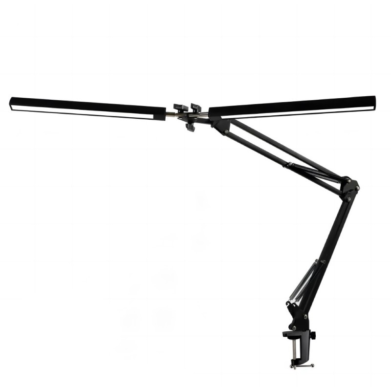 Platinet PDLD20 stolní LED lampa Flexy 20W stmívatelná s klipem, 2 ramena, černá