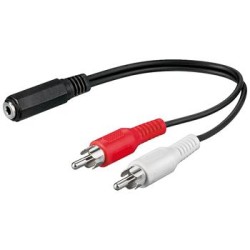 PremiumCord Kabel Jack 3,5mm-2xCINCH F/M 20cm